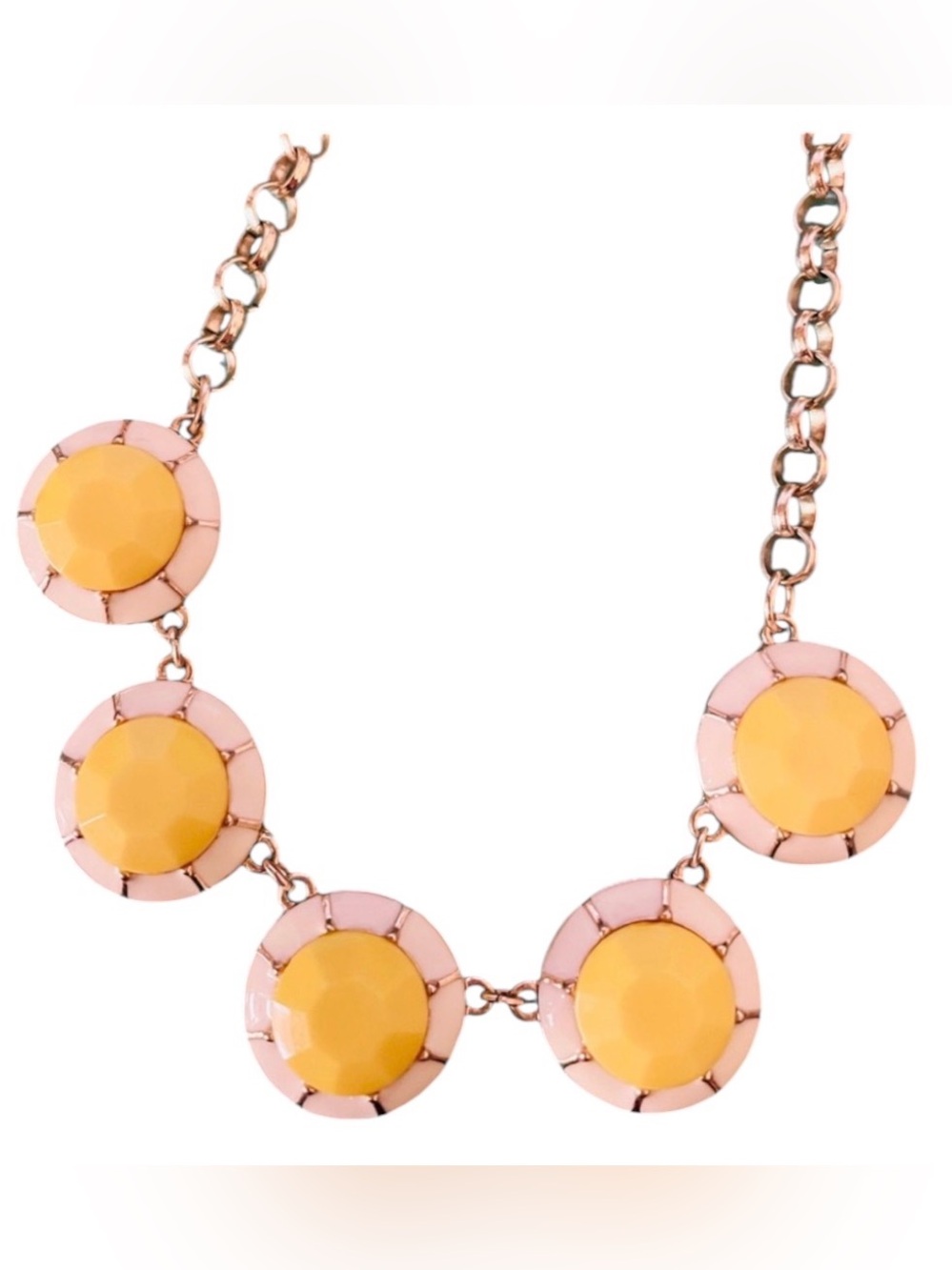 🔴Yellow and White Statement Necklace - Picture 8 of 8